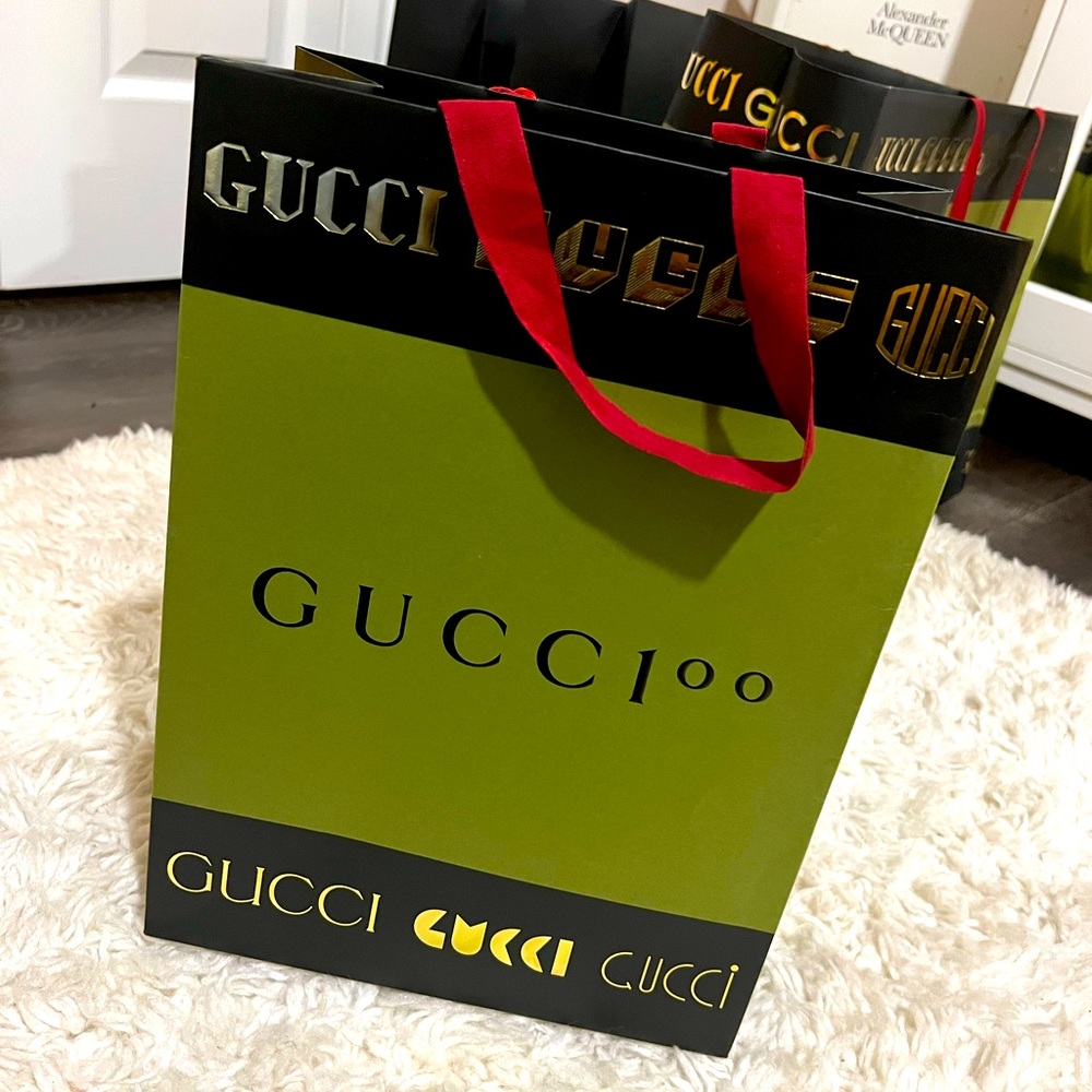 Empty Gucci shopping bag